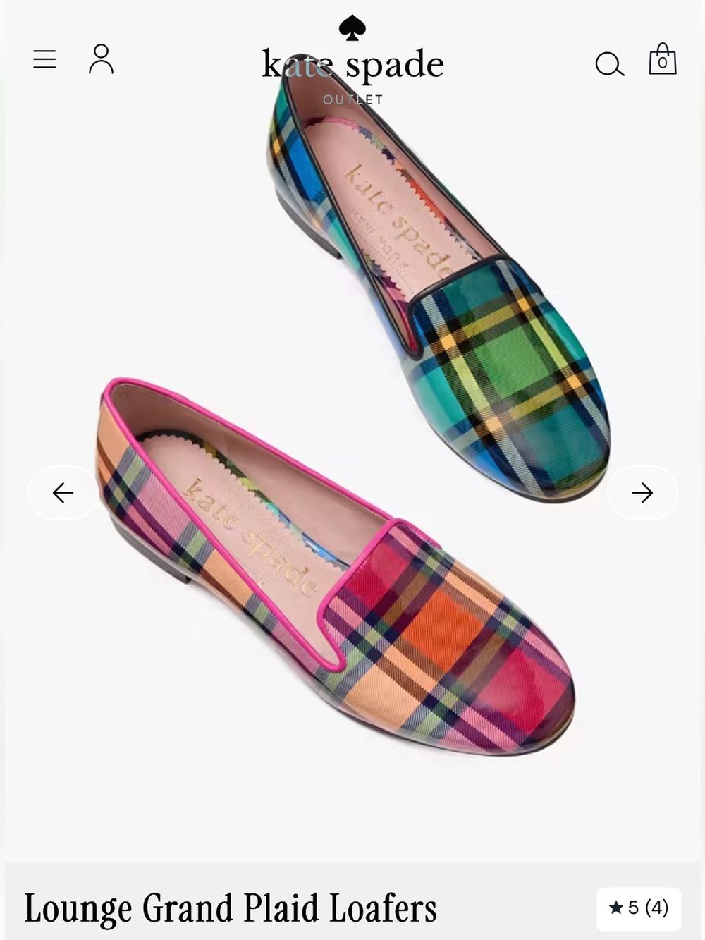 Lounge Grand Plaid Loafers, 6.5B